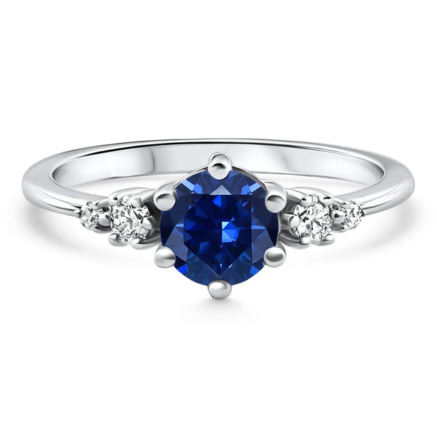 Pompeii3 Sapphire Diamond Ring White Gold US 4.5 2
