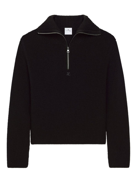 Courreges Pre Wool Sweater Black Small 2