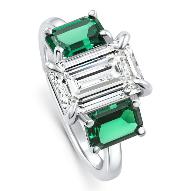 Pompeii3 5Ct Emerald Diamond Ring Gold/Platinum US 8 4