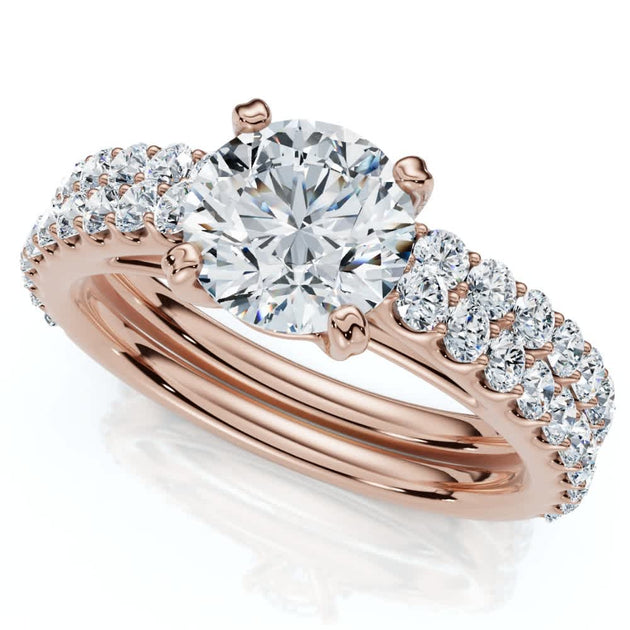 Pompeii3 Diamond Engagement Wedding Ring Set 14k Gold Multi US 8 4