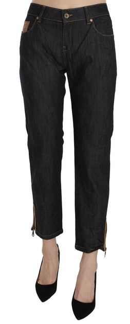 Plein Sud High Waist Straight Cropped Jeans Blue 26 2