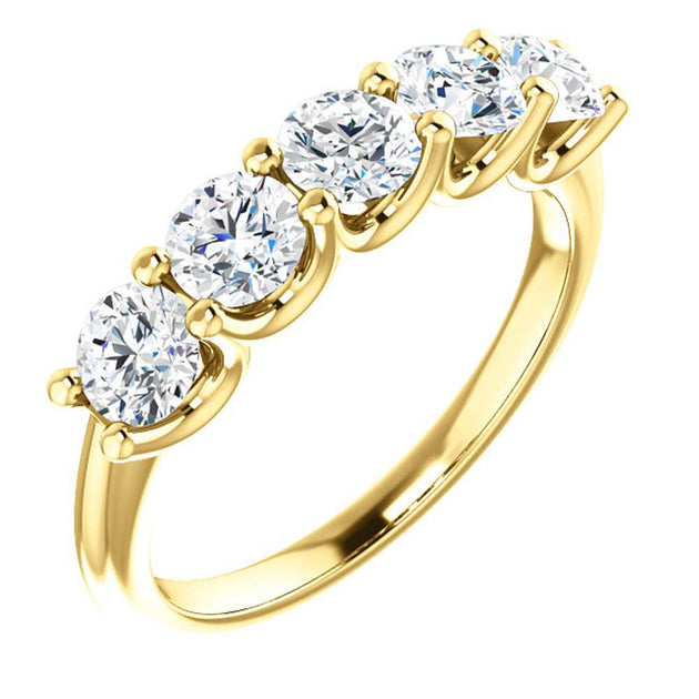 Pompeii3 EX3 Five Stone Diamond Ring Yellow Gold US 7 4