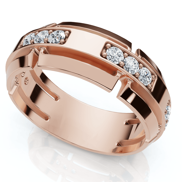 Pompeii3 Interlocked Diamond Wedding Ring 14k Gold US 10.5 2