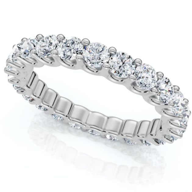 Pompeii3 U Prong Eternity Ring White Gold US 4.5 2