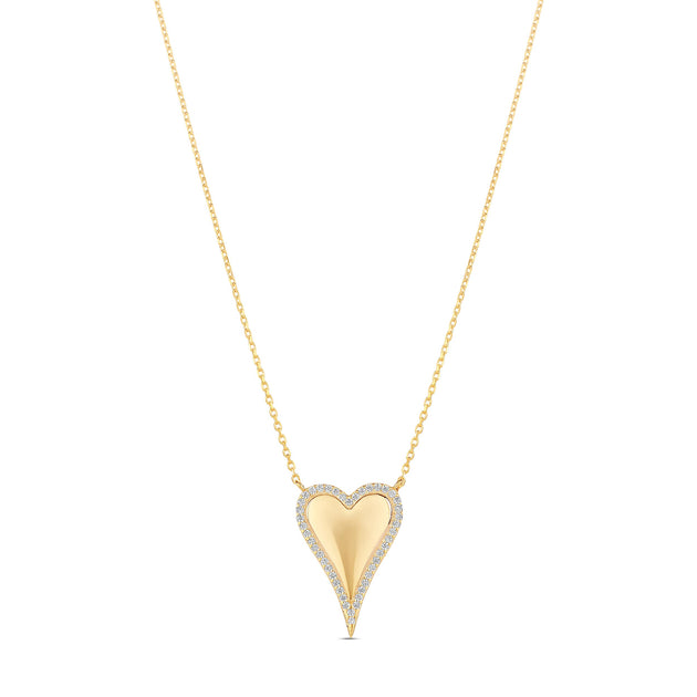SHYMI Pavé Outline Heart Necklace Silver 2