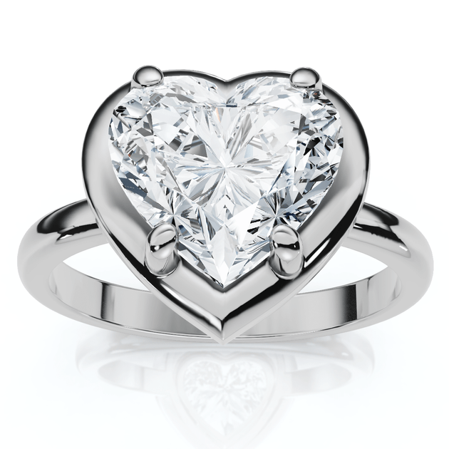 Pompeii3 Heart Diamond Engagement Ring Silver US 9 2