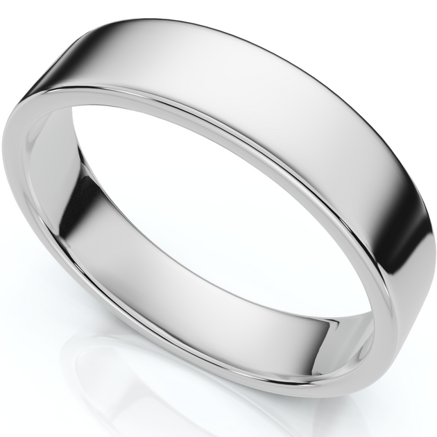 Pompeii3 Flat Wedding Band White Gold US 8 2
