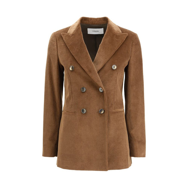 Lardini Cotton Double-breasted Blazer Brown Medium 2