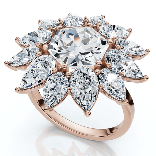 Pompeii3 Hexagon Diamond Ring 14k Gold US 8 2