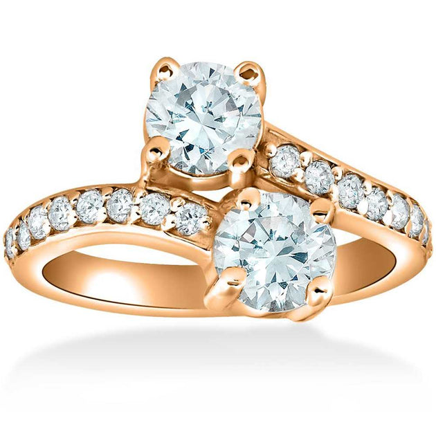 Pompeii3 Forever Us 2-Stone Diamond Engagement Ring 14k Rose Gold US 8 2