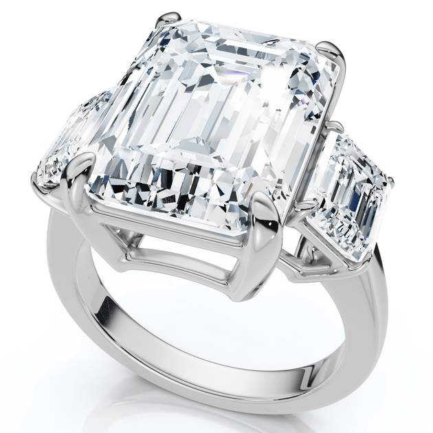 Pompeii3 Three Stone Diamond Engagement Ring US 7.5 3