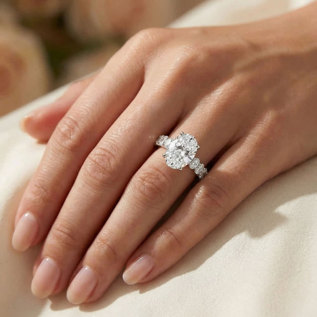 Pompeii3 6Ct Oval Diamond Engagement Ring 14k Gold US 8 4