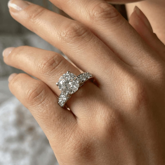 Pompeii3 2.90Ct Round Diamond Engagement Ring Silver US 5 4