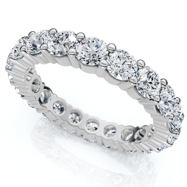 Pompeii3 Platinum 3ct Round Diamond Eternity Wedding Ring Multi US 5 3