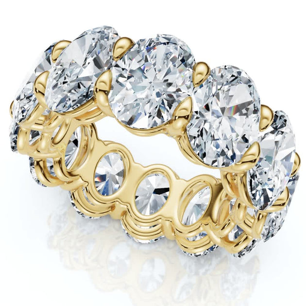 Pompeii3 Oval Diamond Eternity Ring 14k Gold Silver US 5 2