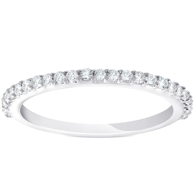 Pompeii3 1/4ct Diamond Wedding Ring 14k White Gold US 8.5 2