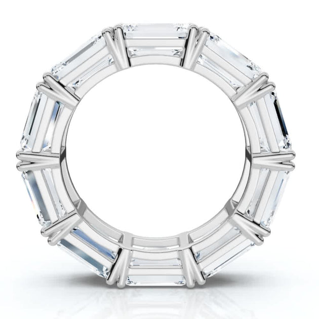 Pompeii3 10Ct Emerald Cut Diamond Eternity Ring White Gold US 8 4