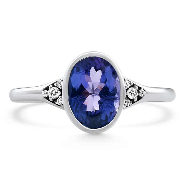 Pompeii3 Tanzanite Diamond Ring White Gold US 4.5 2