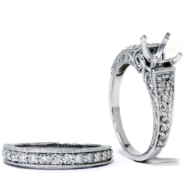 Pompeii3 Vintage Diamond Ring White Gold US 8.5 3
