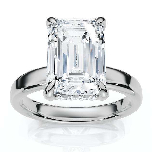 Pompeii3 Hidden Halo Diamond Engagement Ring Gold US 7.5 2