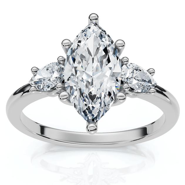 Pompeii3 1.33Ct Diamond 3 Stone Engagement Ring 14k Gold US 8.5 2