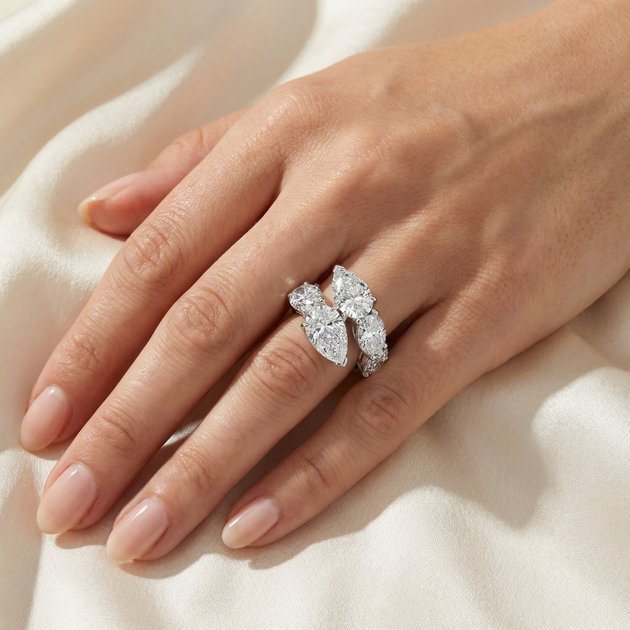 Pompeii3 Bypass Ring Gold Lab Grown Diamond US 7.5 4
