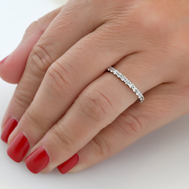 Pompeii3 Diamond Eternity Wedding Ring White Gold US 6.5 3