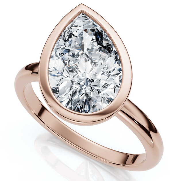 Pompeii3 Pear Solitaire Diamond Engagement Ring Gold US 6.5 2