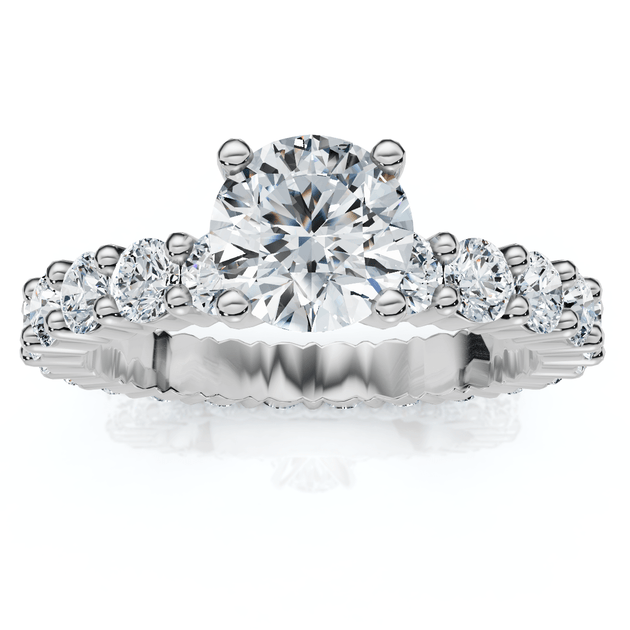 Pompeii3 2.25Ct Diamond Eternity Engagement Ring 14k Gold EF/VS US 5 4