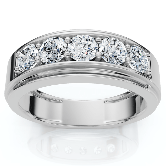Pompeii3 Five Stone Diamond Wedding Ring 14k Gold US 6 2