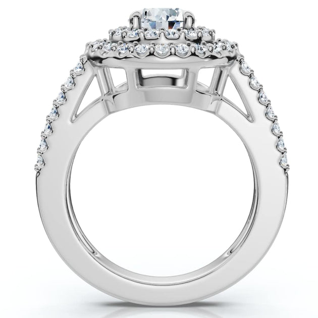 Pompeii3 Double Halo Diamond Engagement Ring 14k Gold US 5.5 5