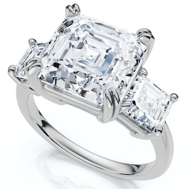 Pompeii3 Certified 6Ct Asscher Cut Diamond Engagement Ring 14k Gold 6