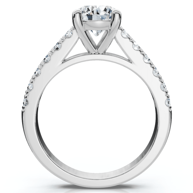 Pompeii3 Diamond Solitaire Engagement Ring White Gold US 6.5 5