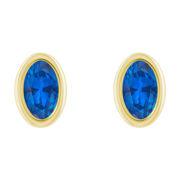 Glistening Jewels Created Sapphire Stud Earrings Multi 6