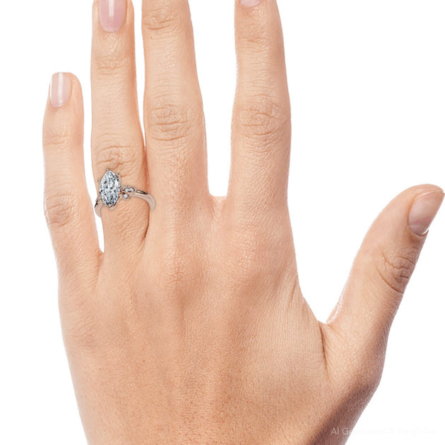 Pompeii3 Fiore Marquise Diamond Engagement Ring US 6 4
