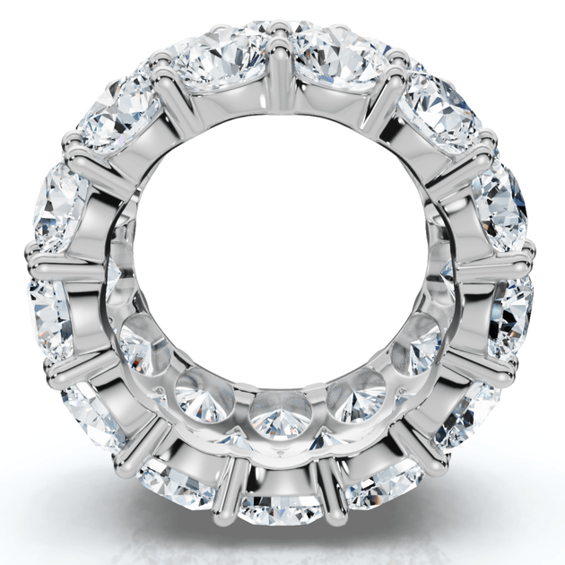 Pompeii3 16 Ct Lab Grown Diamond 3-Row Eternity Wedding Ring White Gold US 5 5