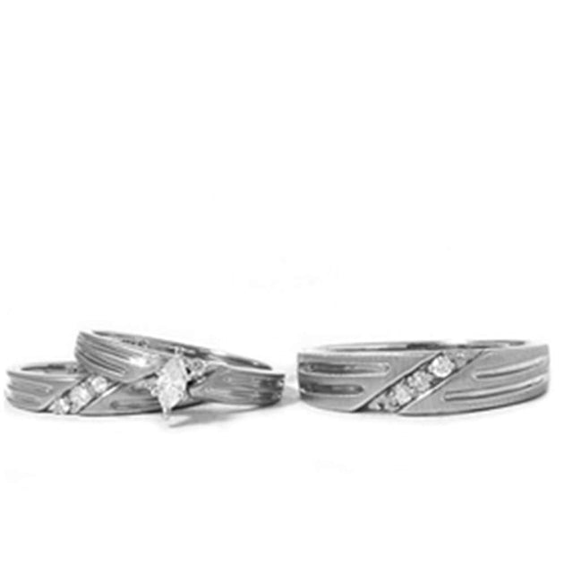 Pompeii3 Trio Bridal Ring Set 14K Gold Multi US 10 3