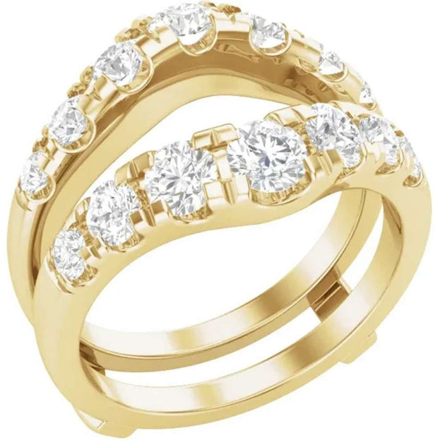 Pompeii3 2ct TW Diamant Ehering Guard Band Insert Ring 14k Gold US 6 4