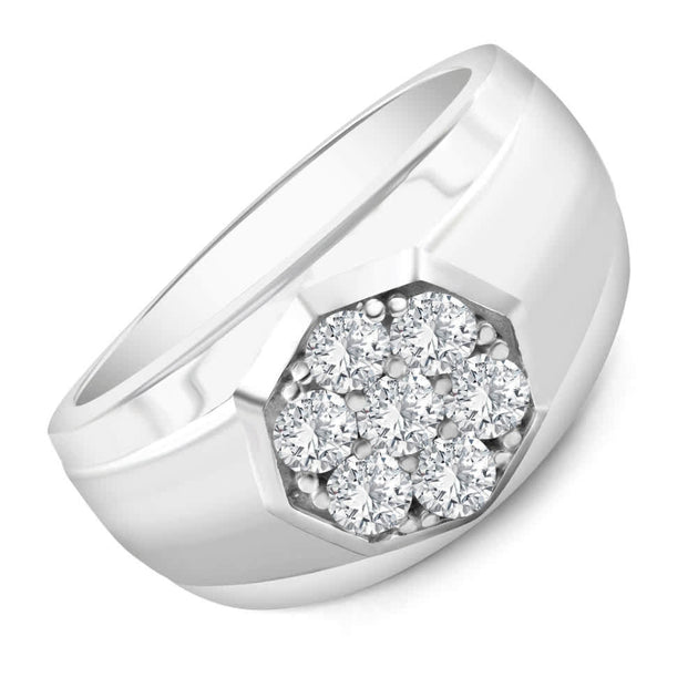 Pompeii3 Cluster Hexagon Diamond Band Yellow Gold US 12 4