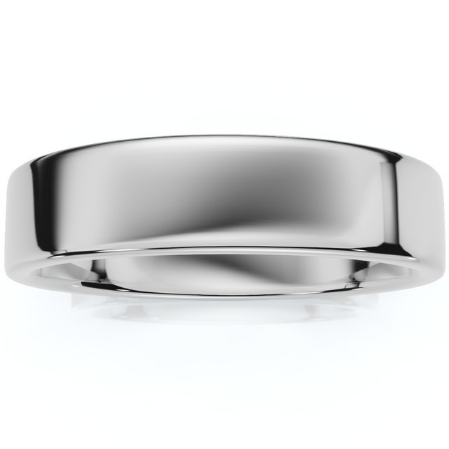 Pompeii3 Flat Wedding Band White Gold US 8 4