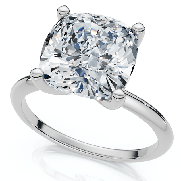 Pompeii3 3Ct Cushion Diamond Solitaire Engagement Ring US 8 3