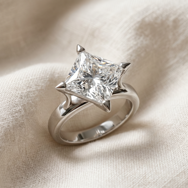 Pompeii3 Princess Cut Diamond Solitaire Engagement Ring Clear US 6.5 4