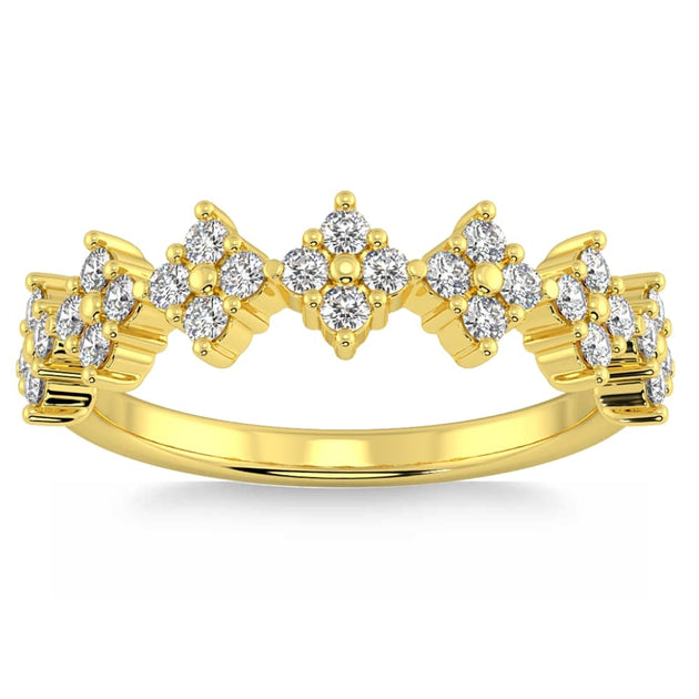 Pompeii3 1/2Ct TW Round Cut Diamond Wedding Ring 14k Gold Stackable Band US 5-6 4
