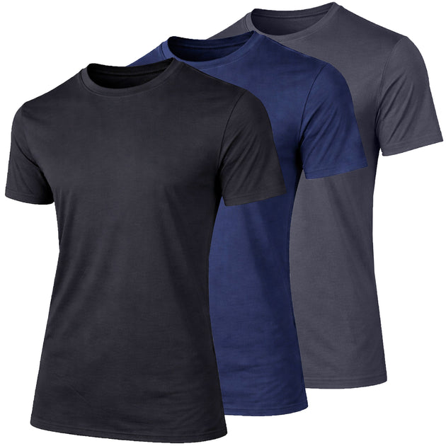 Jump Start 3-Pack Men's Short Sleeve Crewneck T-Shirt Multi Large 8