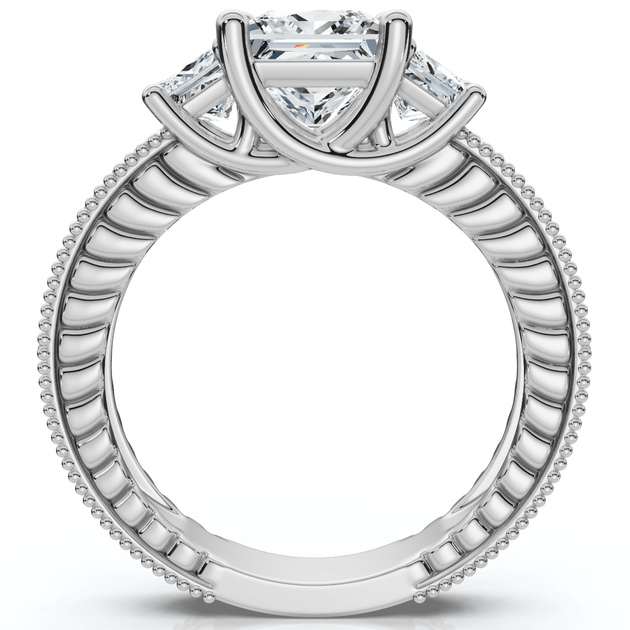 Pompeii3 Three Stone Diamond Engagement Ring 14k Gold US 8.5 6