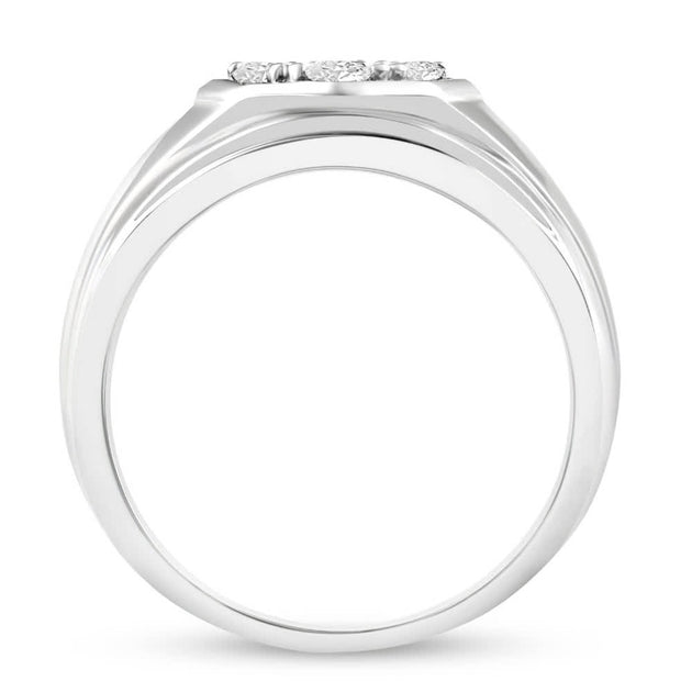 Pompeii3 Cluster Hexagon Diamond Band Yellow Gold US 12 3