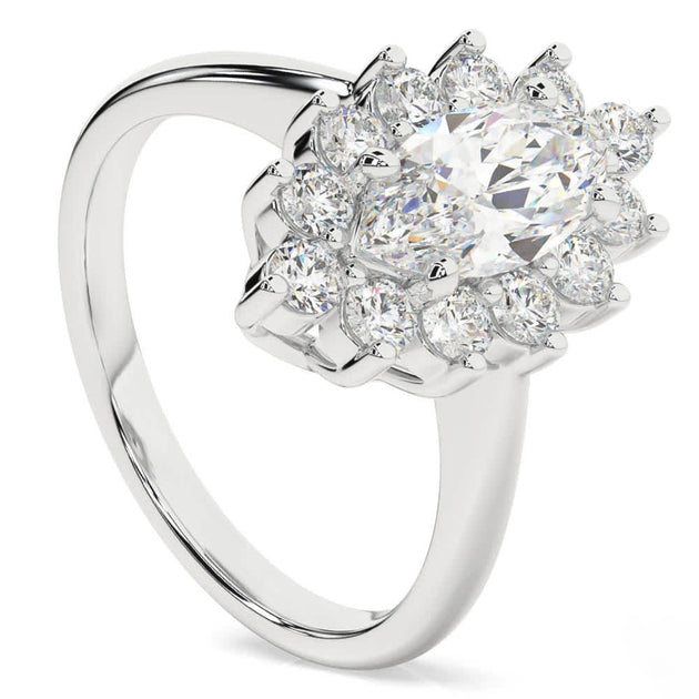 Pompeii3 Marquise Diamond Halo Engagement Ring 14k Gold US 5 3