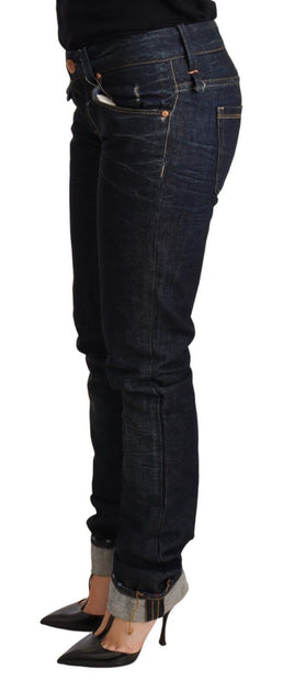Acht Cotton Slim Fit Folded Hem Jeans Dark Blue W26 3