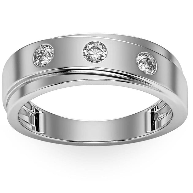 Pompeii3 3 Stone Diamond Wedding Band Multi US 11.5 2