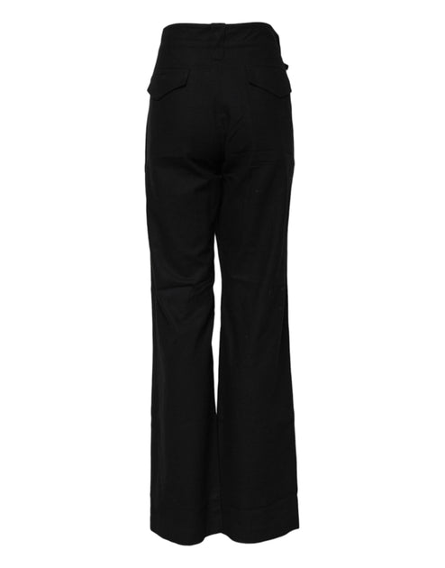 Ermanno Scervino Straight Fit High Waist Pants Black Small 3